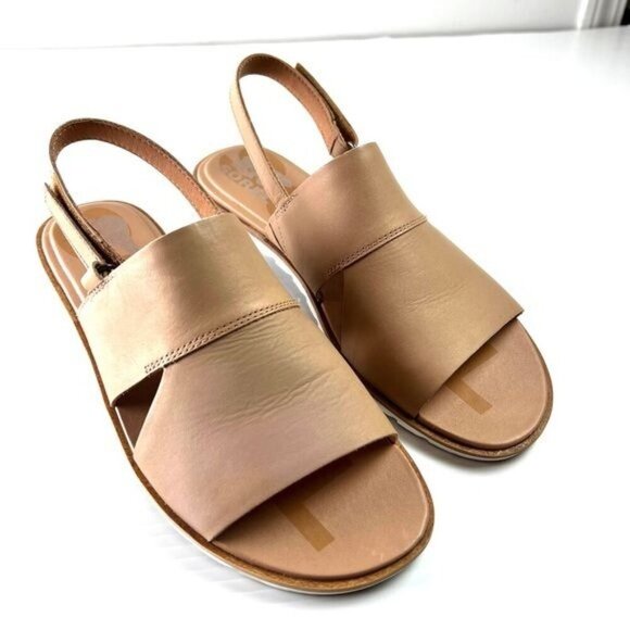 SOREL Women's Ella II Slingback Sandal Womens size 9.5 Beige Leather - Picture 1 of 11